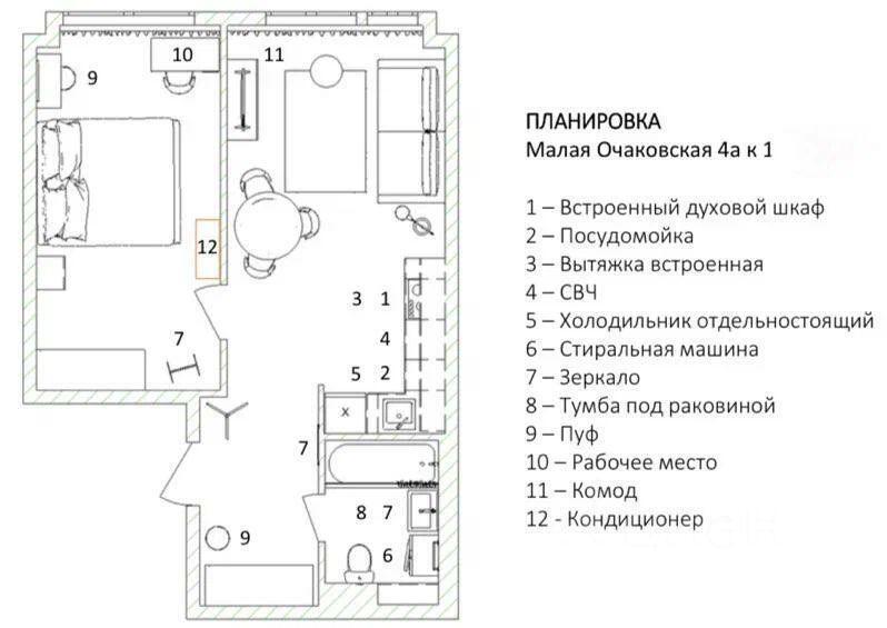 квартира г Москва ЗАО Очаково-Матвеевское ул Малая Очаковская 4а/2 Мичуринский парк Московская область фото 31