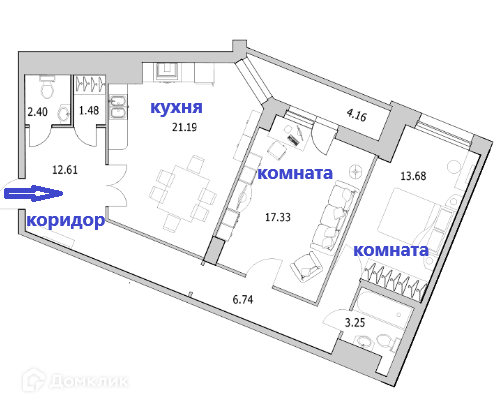 квартира г Санкт-Петербург ул Кустодиева Выборгский, 7 к 1 ст 1 фото 1