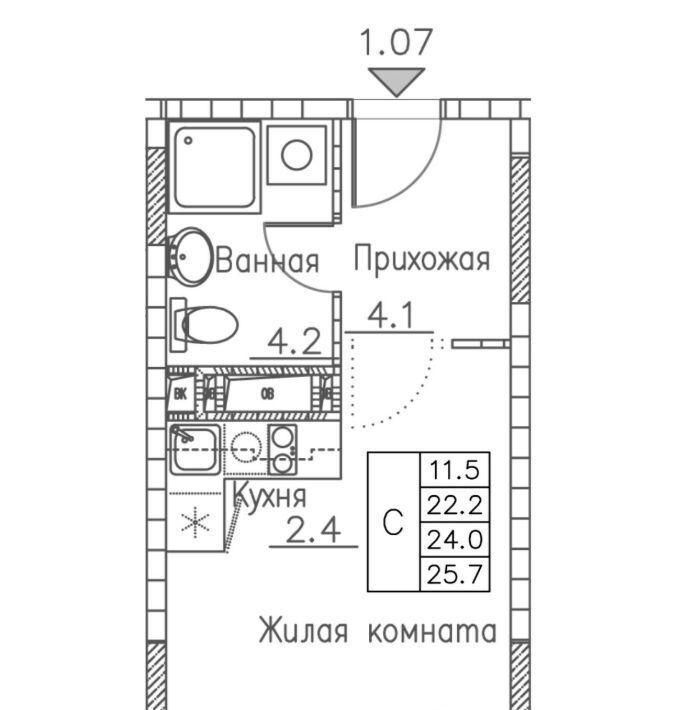 квартира г Владивосток р-н Ленинский ул Расула Гамзатова 7к/2 фото 1