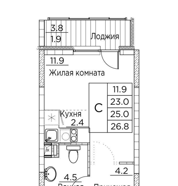 квартира г Владивосток р-н Ленинский ул Расула Гамзатова 7к/3 фото 1