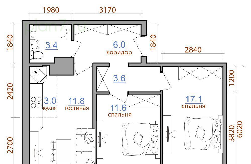 квартира г Иркутск р-н Ленинский Ново-Ленино 3 1-й Ленинский квартал тер. фото 1