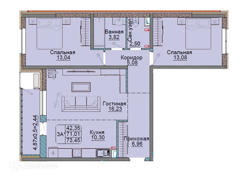 квартира г Краснодар р-н Прикубанский проезд им. Репина 3 муниципальное образование Краснодар фото 1