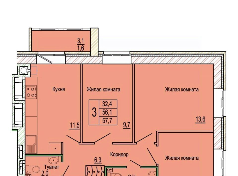 квартира г Волгоград р-н Кировский ЖК «Колизей» фото 1