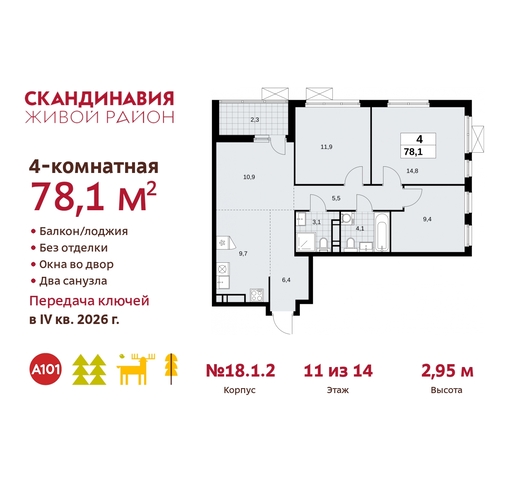 жилой район «Скандинавия» Сосенское, жилой комплекс Скандинавия, 18. 1.2, Бутово фото