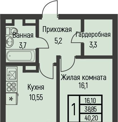 квартира г Краснодар п Березовый Эко-квартал Nova Vita р-н Прикубанский фото 1