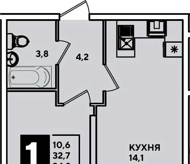 квартира г Краснодар р-н Прикубанский ул им. Героя Пешкова 14 фото 7