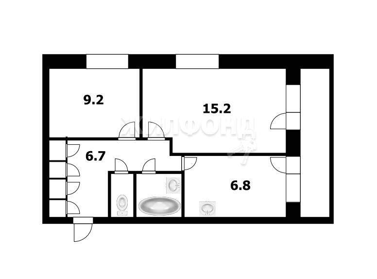 квартира р-н Новосибирский п Садовый ул Садовая 32 фото 19