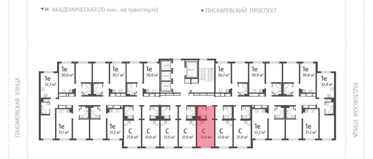 квартира г Санкт-Петербург метро Академическая ул Пахомовская 12к/2 фото 2