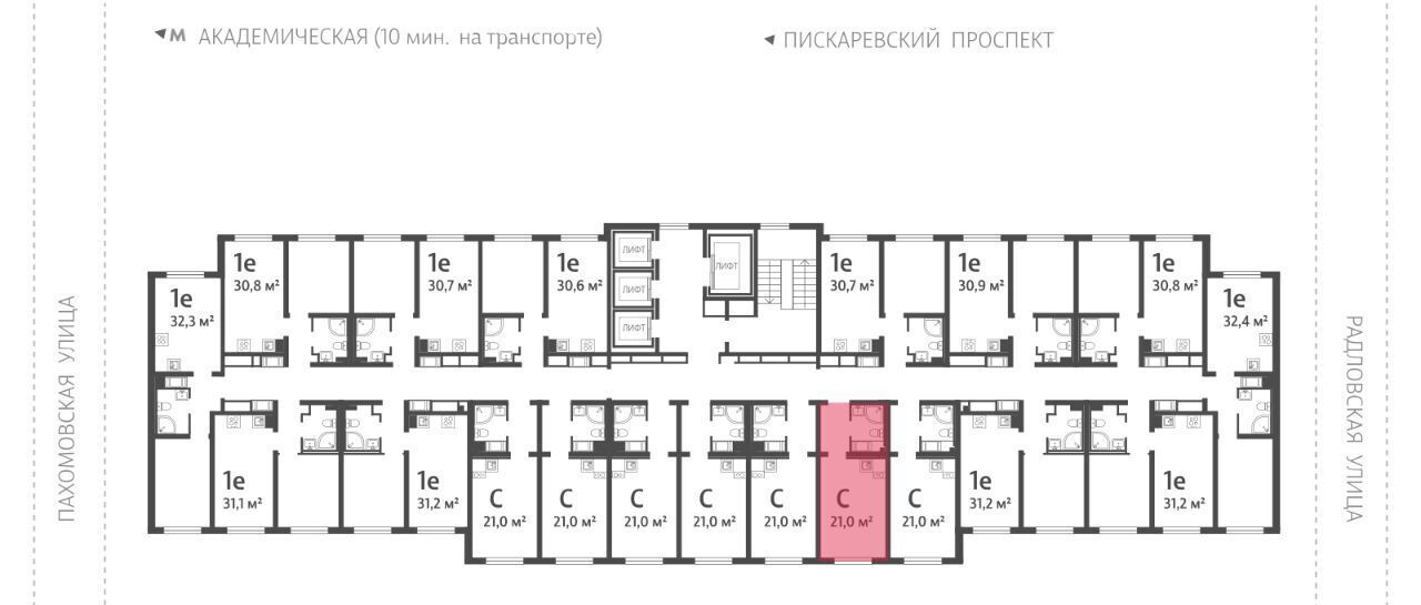 квартира г Санкт-Петербург метро Академическая ул Пахомовская 12к/2 фото 2