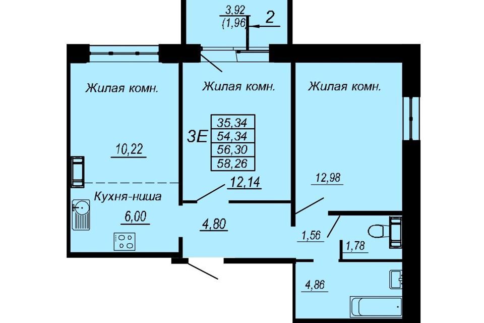 квартира г Хабаровск р-н Индустриальный ул Рокоссовского городской округ Хабаровск фото 1