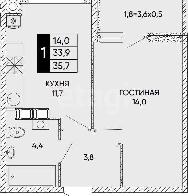 квартира г Ростов-на-Дону р-н Кировский ул Левобережная 7 Ростов-на-Дону городской округ фото 7