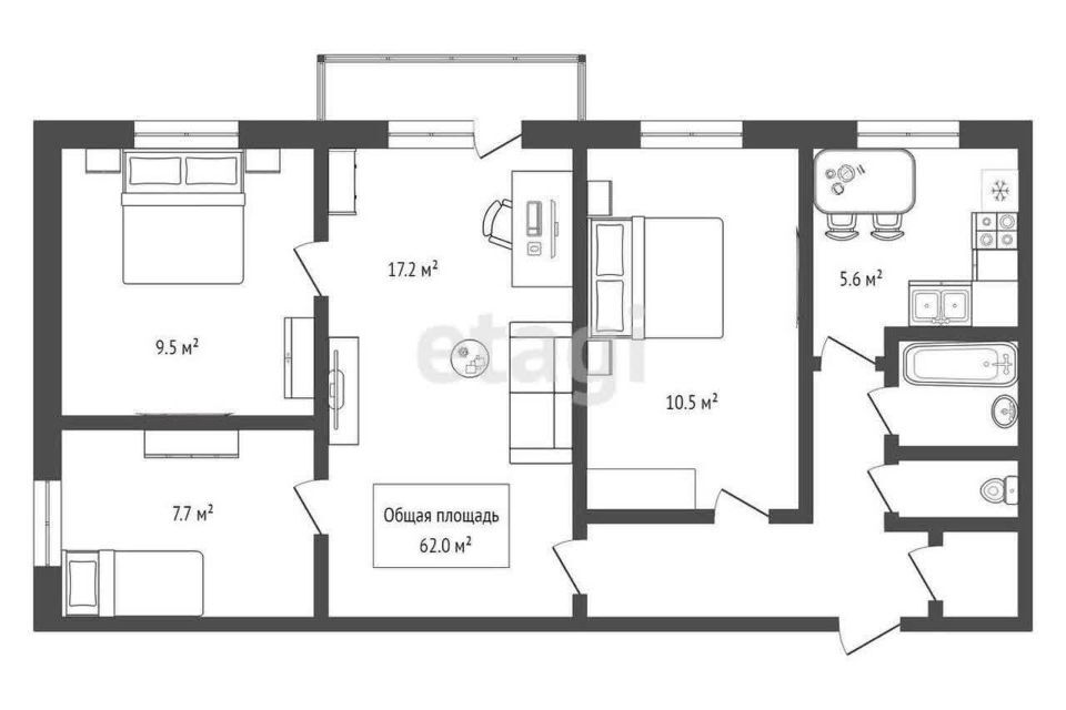 квартира г Искитим ул Искитимская 6 Искитимский район фото 7