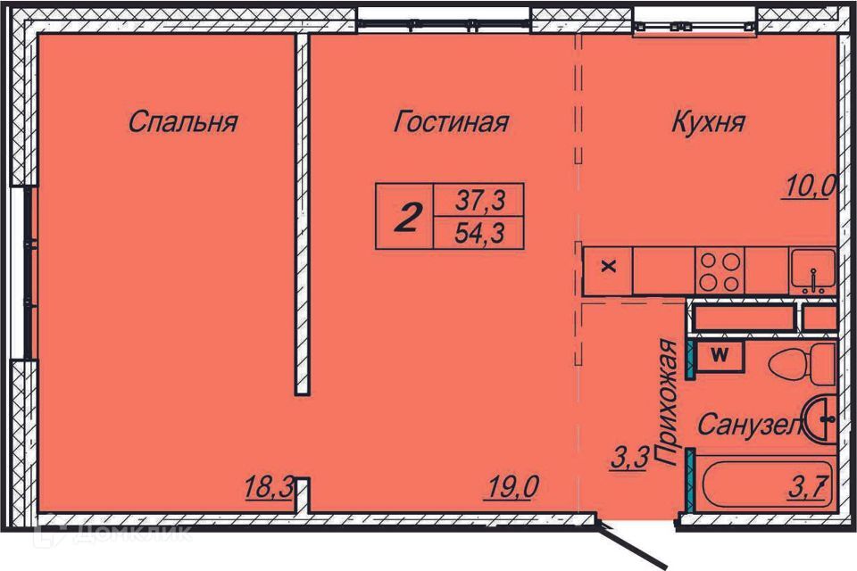 квартира г Прокопьевск пр-кт Гагарина 3 Кемеровская область — Кузбасс, Прокопьевский городской округ фото 1