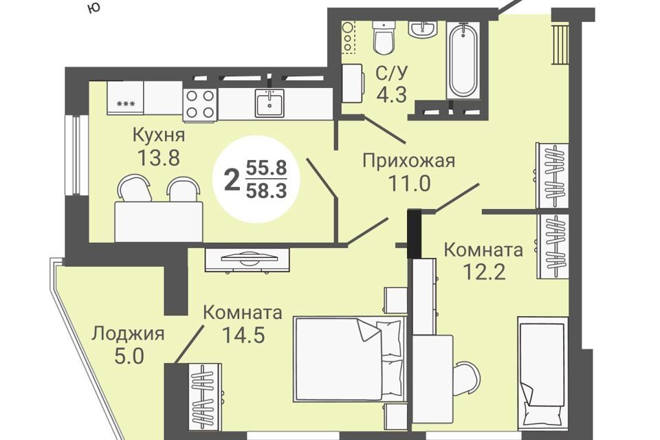 квартира г Новосибирск р-н Кировский ул Петухова 172 городской округ Новосибирск фото 1