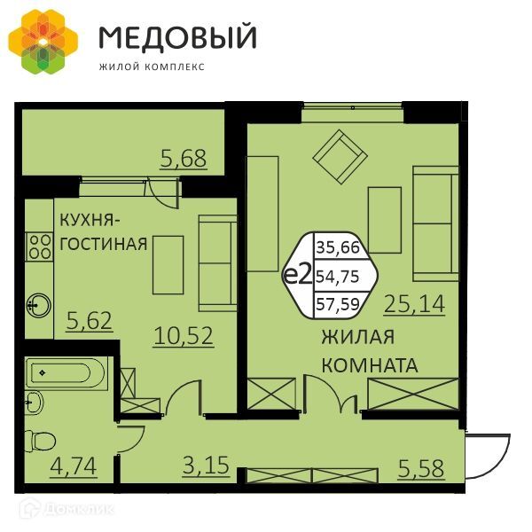 квартира р-н Пермский д Кондратово ул Г.Н.Нифантова 4б фото 1