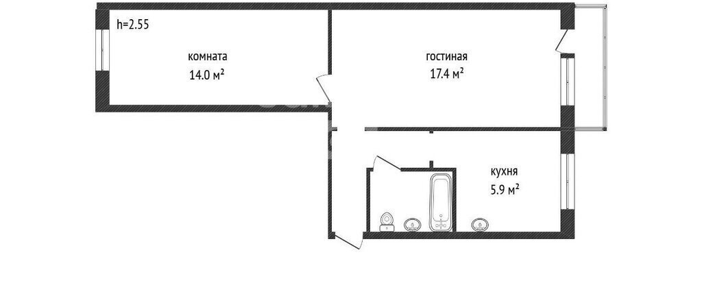 квартира г Ленинск-Кузнецкий пр-кт Текстильщиков 7/4 фото 17