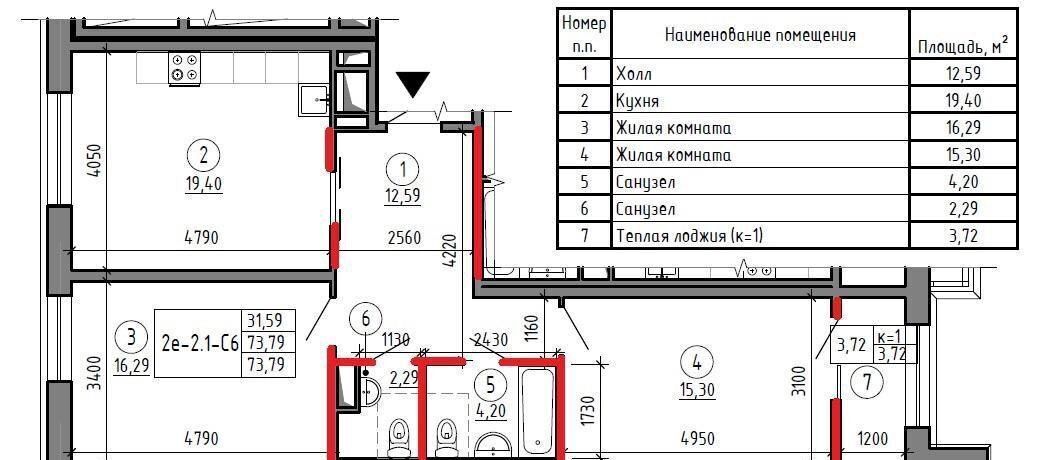 квартира г Санкт-Петербург метро Петроградская пр-кт Аптекарский 5 ЖК «Botanica» округ Аптекарский остров фото 1