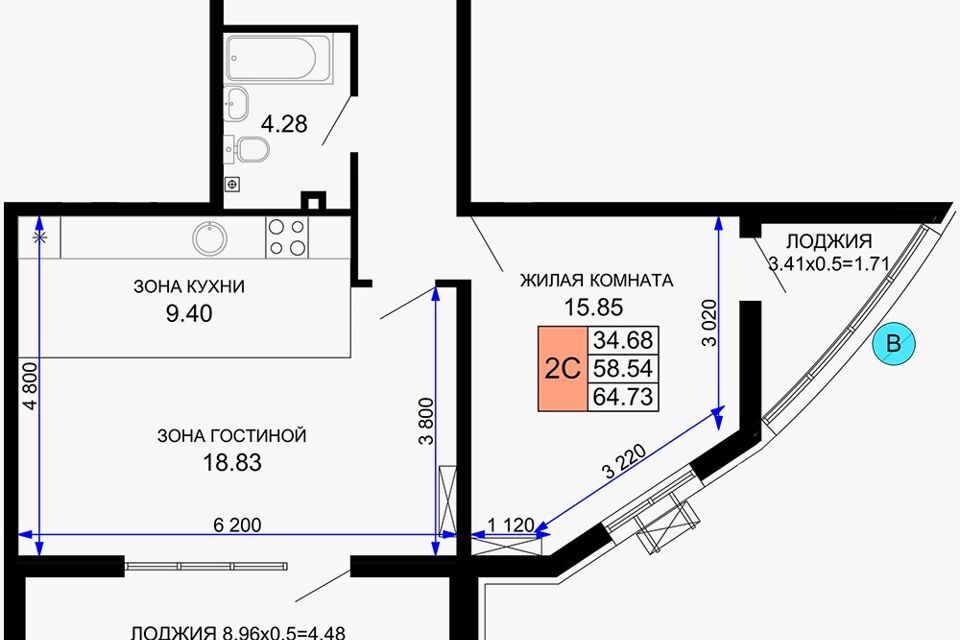 квартира г Краснодар р-н Центральный ул Воронежская 47б микрорайон «Фонтаны» Краснодар городской округ фото 1