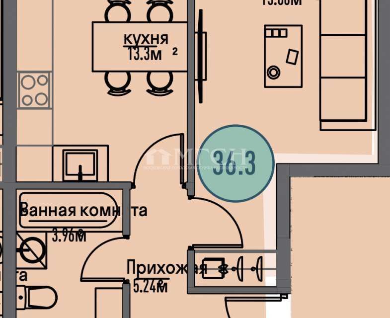 квартира г Москва пр-кт Волгоградский 32/3 3 ЖК «Метрополия» Юго-Восточный административный округ фото 2