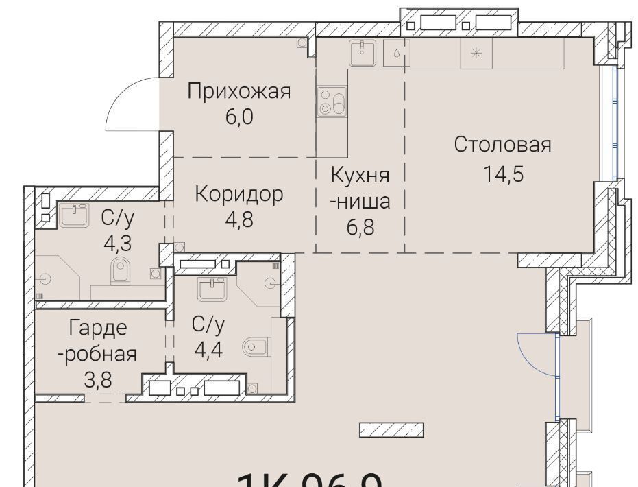 квартира г Новосибирск р-н Заельцовский Заельцовская ул Овражная 2а ЖК «Тайм Сквер» фото 1