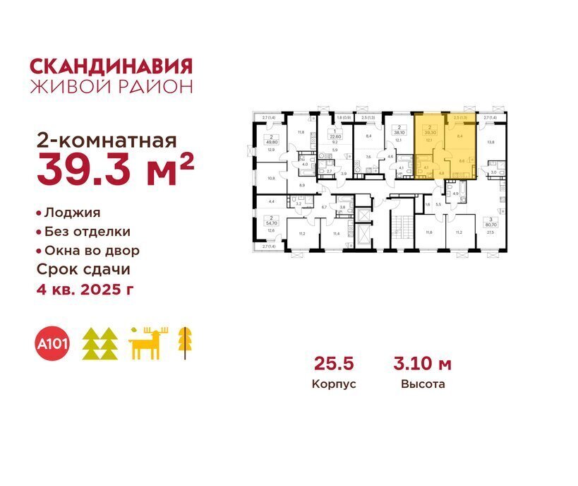 квартира г Москва метро Коммунарка ТиНАО жилой комплекс Скандинавия фото 2