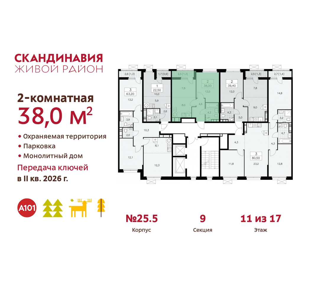 квартира г Москва п Сосенское жилой район «Скандинавия» б-р Скандинавский 25/5 Сосенское, Бутово фото 2