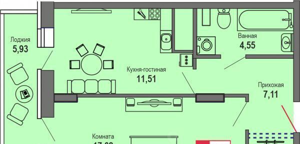 квартира г Тверь р-н Пролетарский ул Оснабрюкская 22 фото 1