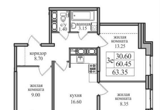 квартира г Санкт-Петербург п Парголово ул Заречная 42к/2 ЖК «Северная Долина» метро Парнас фото 31