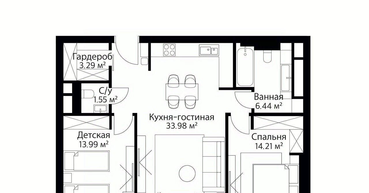 квартира г Москва метро Раменки пр-кт Мичуринский 56 муниципальный округ Раменки фото 2