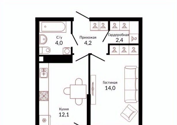 квартира г Краснодар р-н Прикубанский ул Конгрессная 43 фото 2