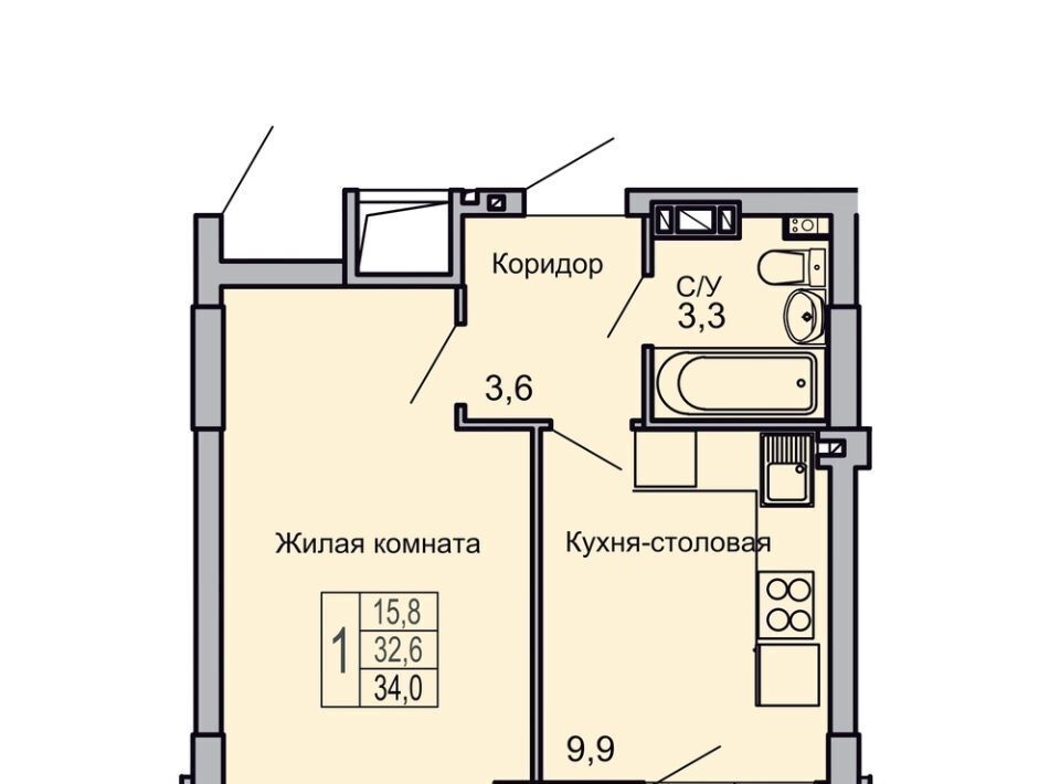 квартира г Волгоград р-н Кировский ЖК «Засекин» фото 1