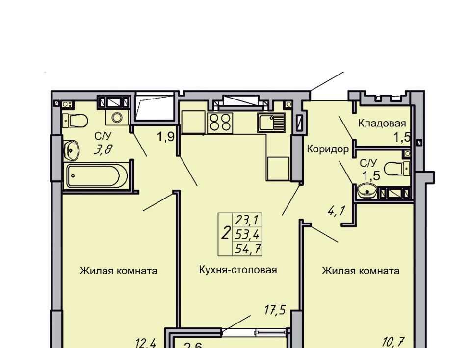 квартира г Волгоград р-н Кировский ЖК «Засекин» фото 1