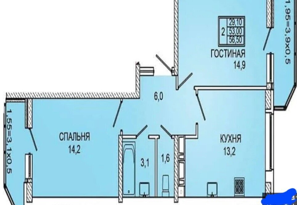 квартира г Краснодар р-н Прикубанский ул им. Героя Сарабеева В.И. 3 фото 2