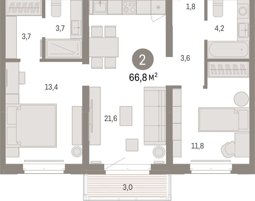 квартира г Тюмень жилой комплекс На Минской фото 2