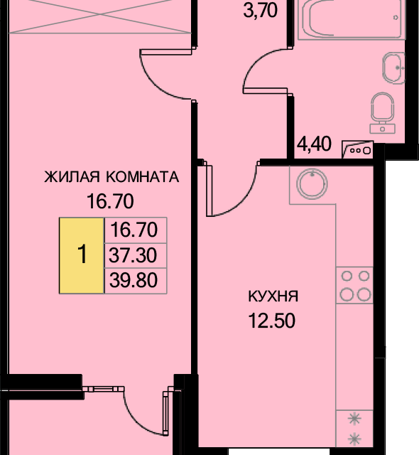 квартира р-н Динской п Южный ул Казачья 4/1 Южно-Кубанское сельское поселение фото 1