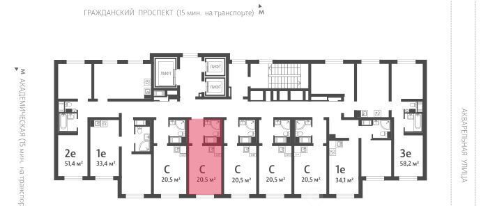 квартира г Санкт-Петербург метро Академическая ЖК «Ручьи» округ Полюстрово фото 2