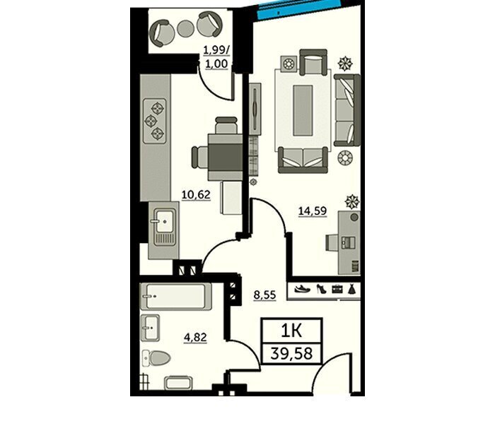 квартира г Ростов-на-Дону р-н Кировский ул Красноармейская 157в/83с 1 фото 1