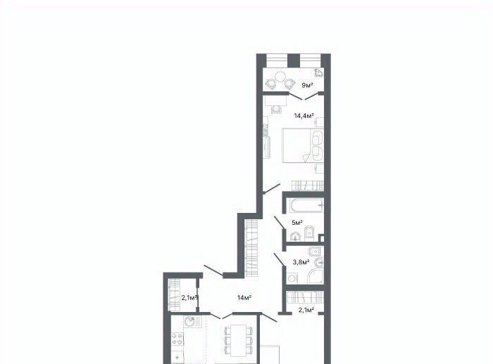 квартира г Екатеринбург Геологическая ул Мира 47 фото 16