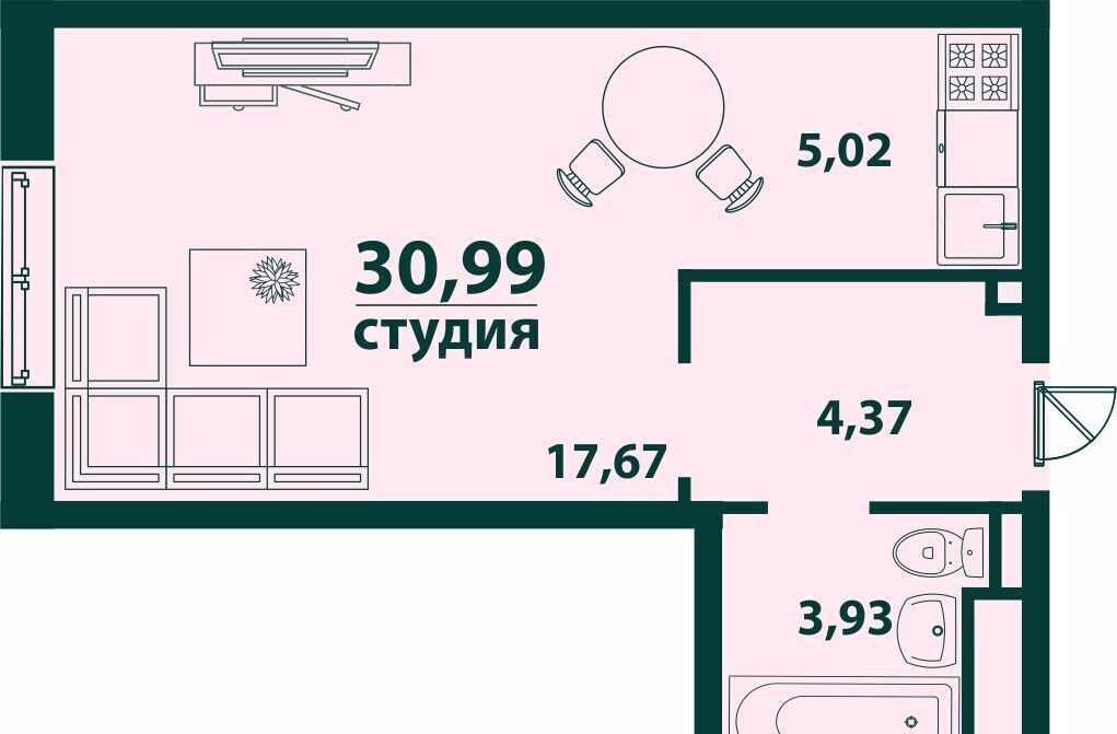 квартира г Ульяновск р-н Засвияжский ул Аблукова 4 фото 2