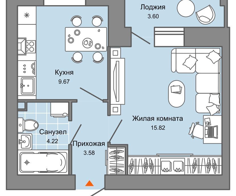 квартира г Ульяновск р-н Засвияжский жилой комплекс Город Новаторов, 2 фото 1