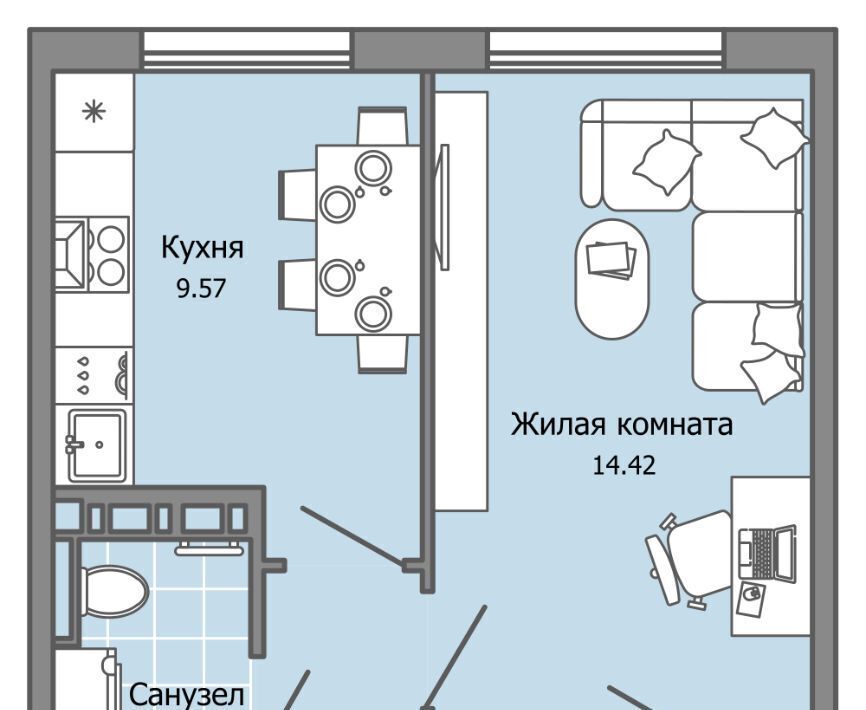 квартира г Ульяновск р-н Засвияжский Город Новаторов жилой комплекс, 2 фото 1