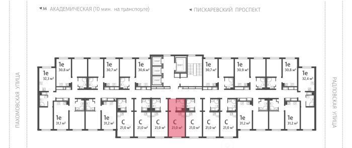 квартира г Санкт-Петербург метро Академическая ул Пахомовская 12к/2 округ Полюстрово фото 2