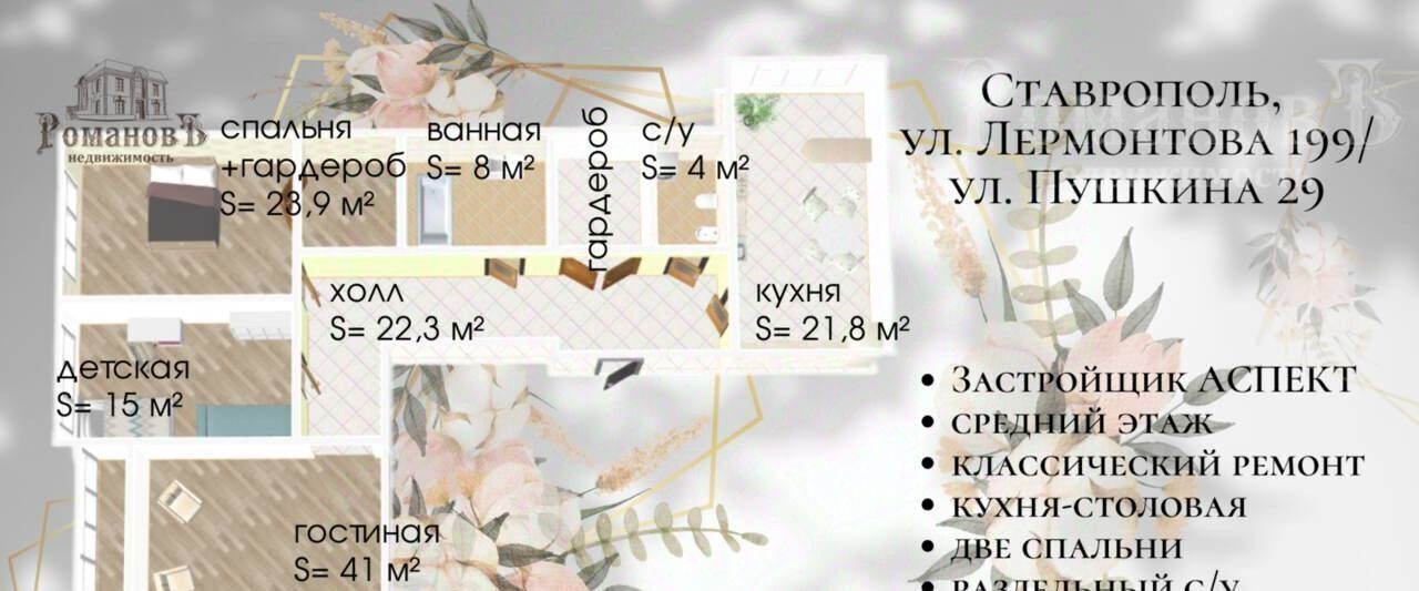 квартира г Ставрополь р-н Ленинский ул Лермонтова 199 фото 2