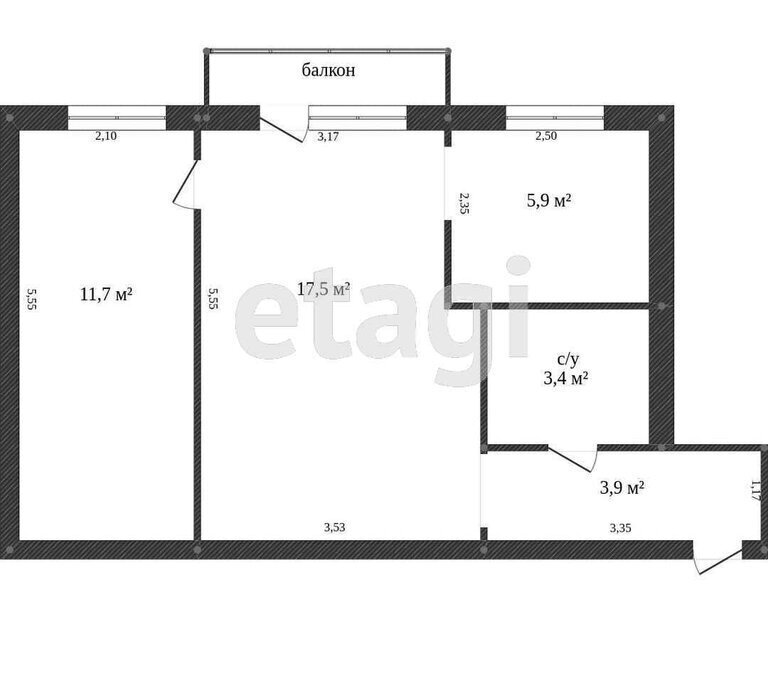 квартира г Абакан ул Герцена 21 фото 18