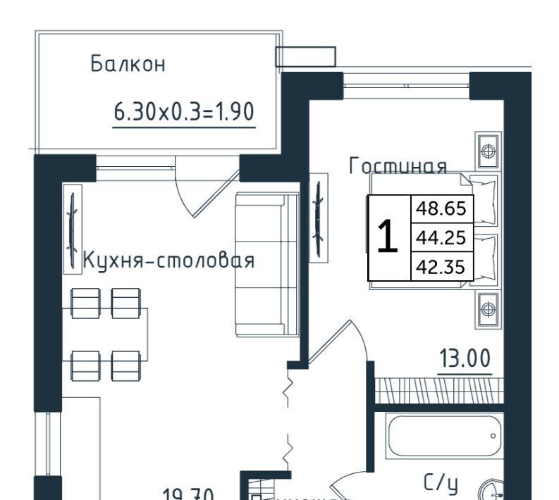 квартира пгт Янтарный ЖК "Янтарные Сезоны" фото 1
