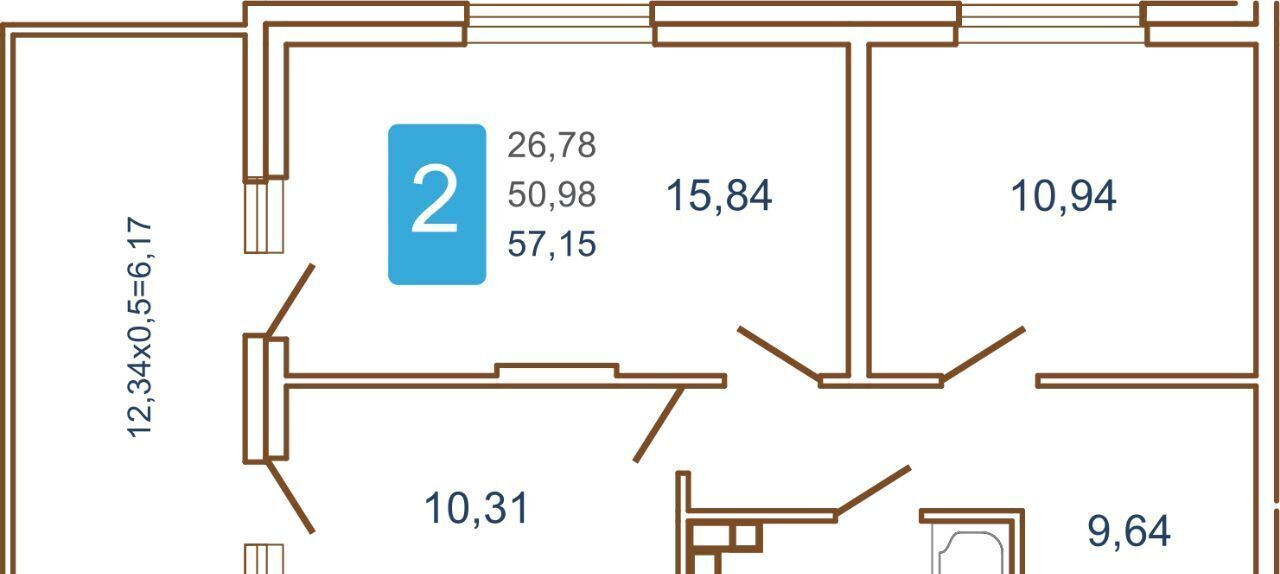 квартира г Краснодар р-н Прикубанский ул им. Кирилла Россинского 3/2к 1 фото 1