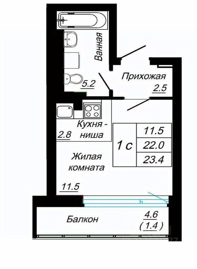 квартира г Екатеринбург р-н Чкаловский ул Миасская 12 жилой дом «Навигатор» фото 8