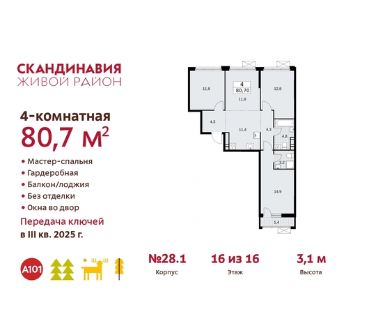 жилой район «Скандинавия» Сосенское, жилой комплекс Скандинавия, 28. 1, Бутово фото