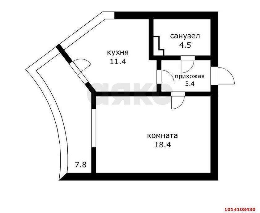 квартира г Краснодар р-н Прикубанский ул им. Героя Яцкова И.В. 9к/3 фото 11