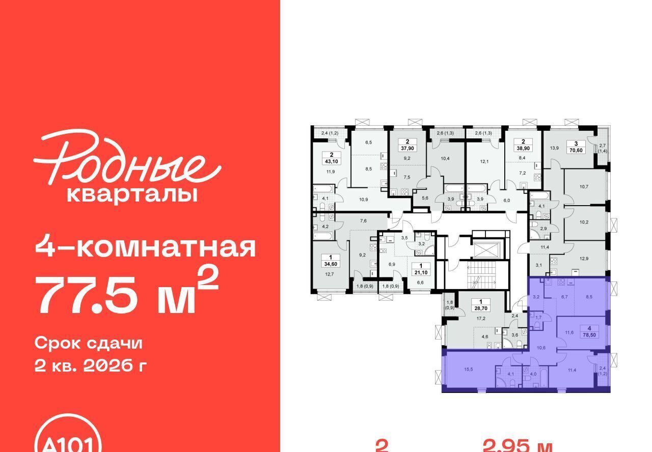 квартира г Щербинка ЖК «Родные кварталы» 2 Филатов Луг фото 2